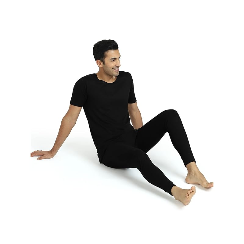 XYXX Men's Alpine Cotton Rich Thermal Set (M; Black)