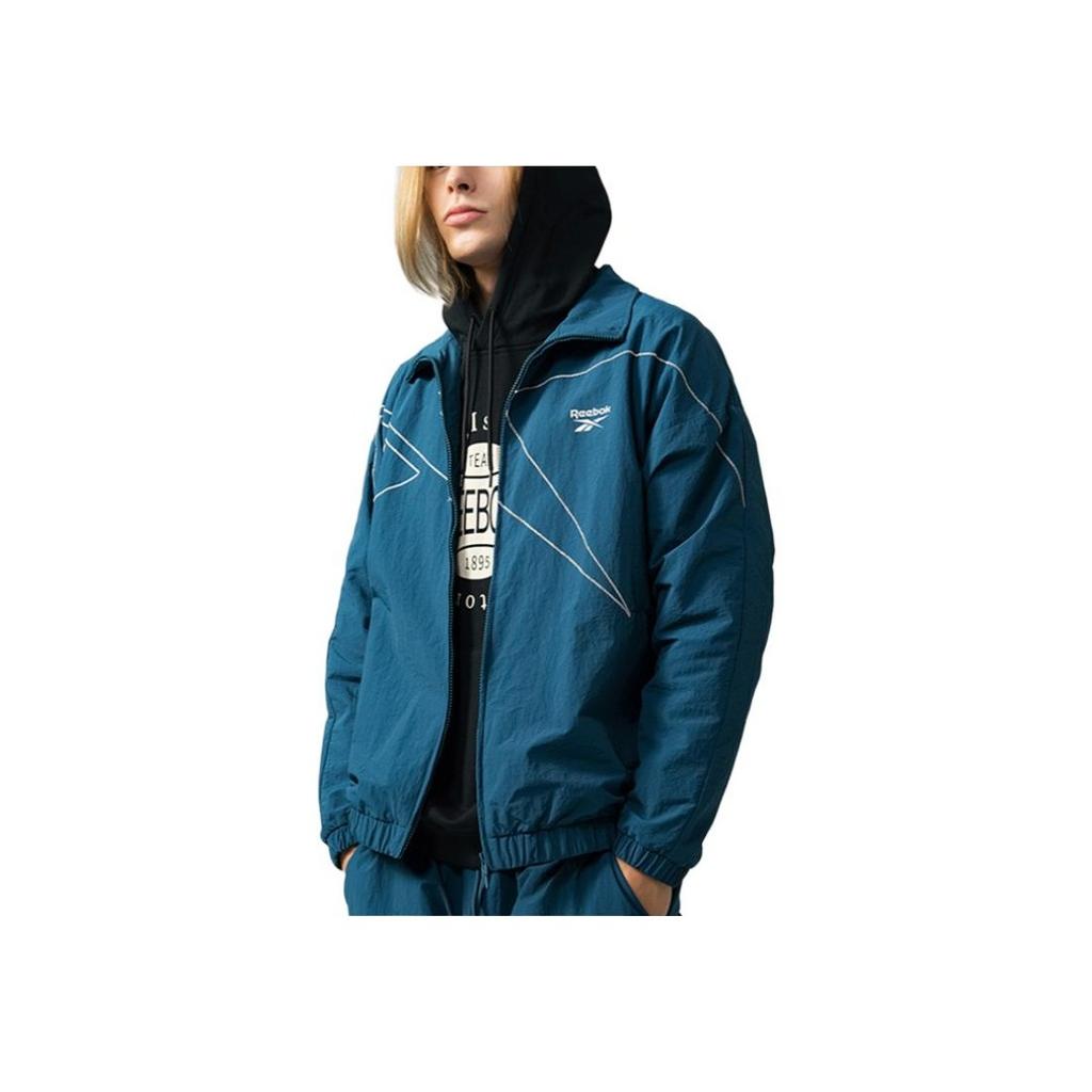 Reebok Color Block Striped Comfortable Casual Long Sleeve Jacket Unisex Jackets Legion-Blue 24FRM103UGBA