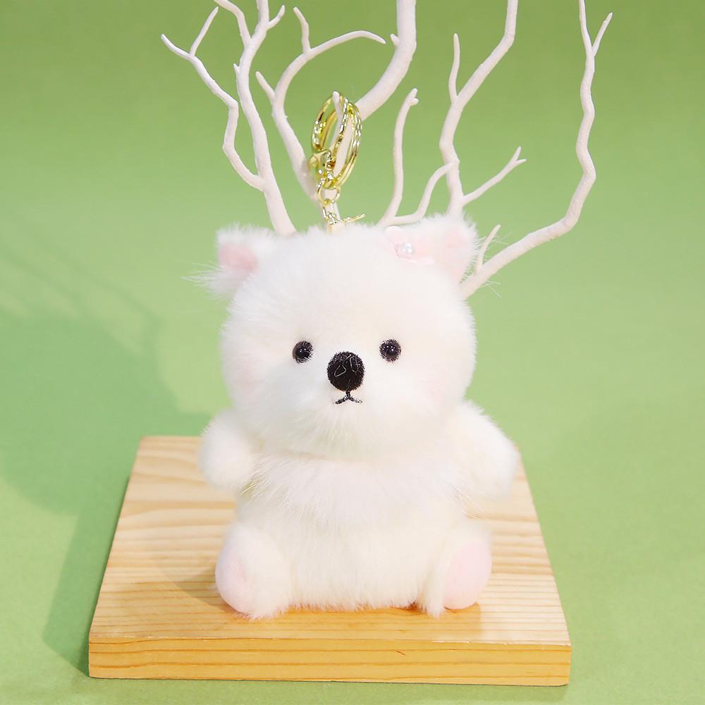 Cute Animal Fox Plush Doll Keychain With Polyester Filling Kids Backpack Pendant