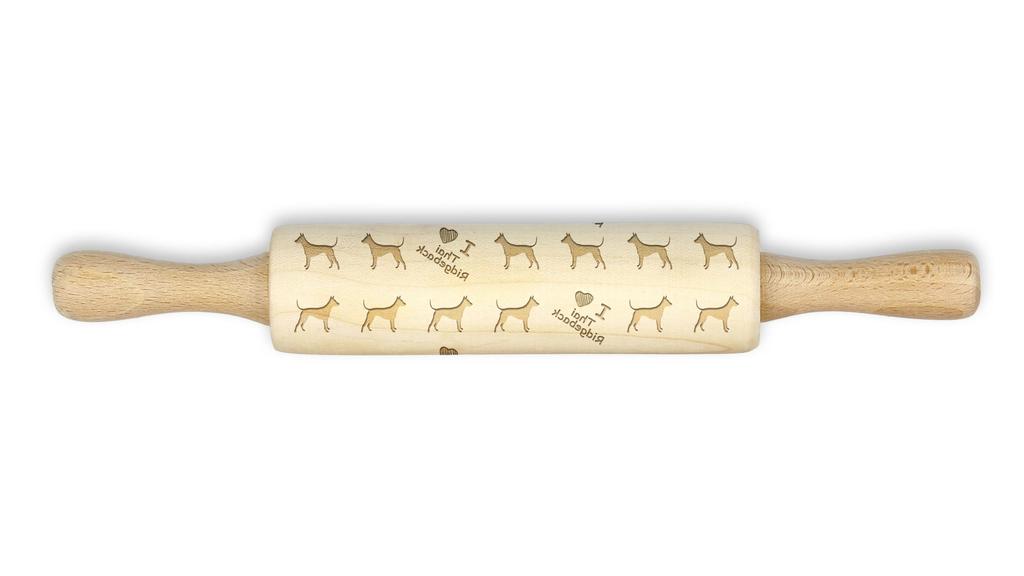 Thai Ridgeback – Small rolling pin with a dog, patterned dough roller | Art-Dog