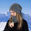 Women's Woolen Cap Thickening Warm Ear Cold Knitting Cap Two Sets