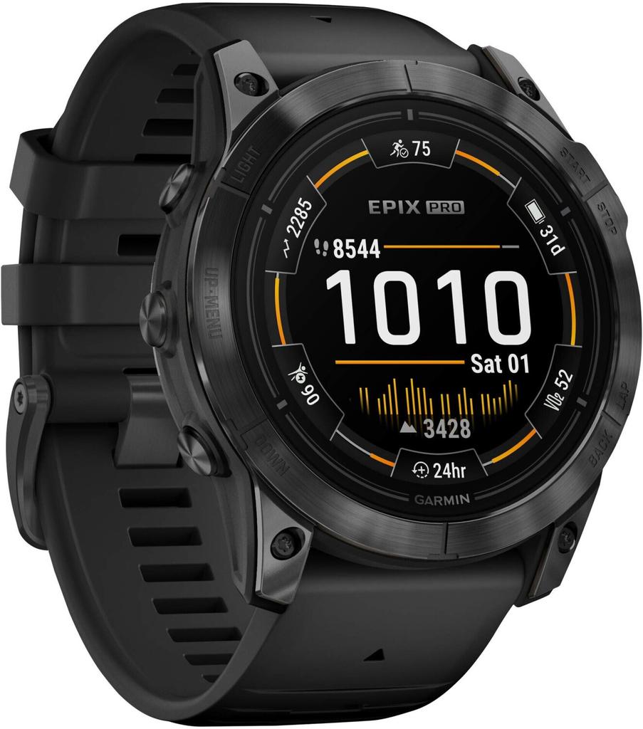 Garmin Epix™ Pro Gen 2 Sapphire 51mm Schwarz/Carbongrau Titan + Silikon-Armband