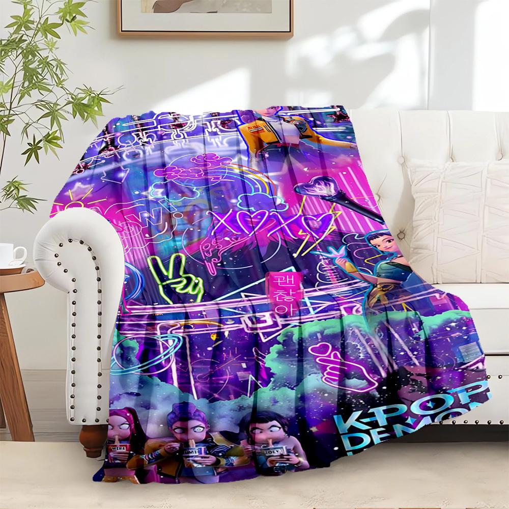 

K-POP Anime Girls Group - Four Seasons Soft Warm Blanket - All-Season Thick Knit Polyester Bedspread for Bed, Camping, Travel - Perfect Gift 100x150cm