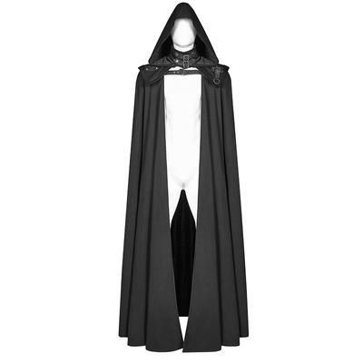 Męski Gotycki Średniowieczny Płaszcz Renesansowy Rycerz Wojownik Zdejmowany Długi Płaszcz z Kapturem Kostium Cosplay Plus Size