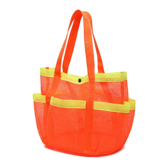 File Plaj Çantası File Duş Saklama Çantası Büyük Kapasiteli Tote Plaj Çantası Tuvalet Malzemeleri Havlular Seyahat Spor Salonu Kamp için Düzenleyici