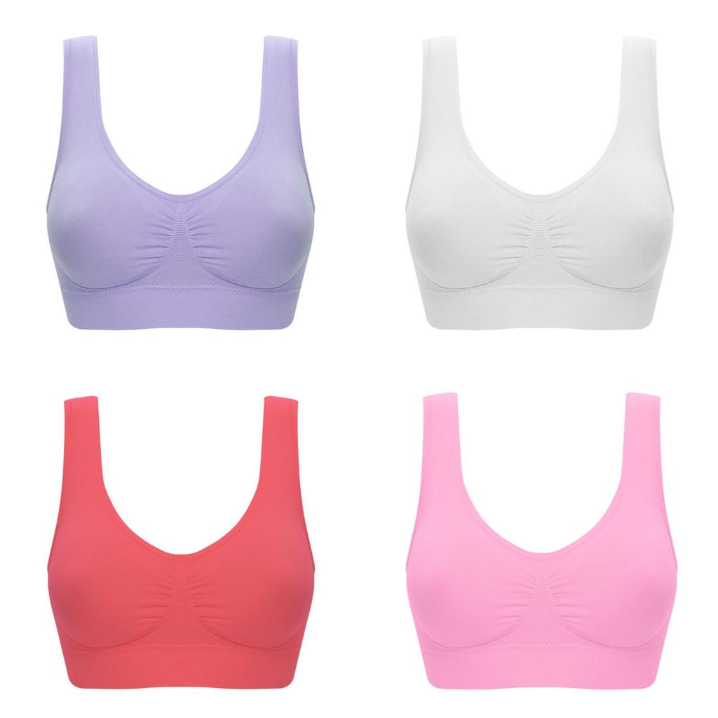 Women Pure Color Plus Size Ultra-thin Large Bra Sports Bra Full Cup Tops For Comfort