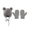 Baby Strickhandschuhe Mütze Set Einfarbig Herbst Winter Gehörschutz Säugling Kleinkind Beanie Mütze für Mädchen Jungen Niedlich Outdoor War