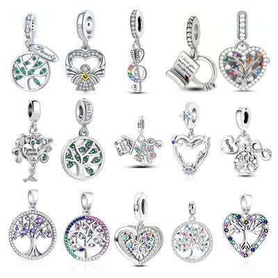 925 Silver Tree Of Life Charm Pendant For Women DIY Jewelry Fit Bracelet Necklace Happy Family Love Bead