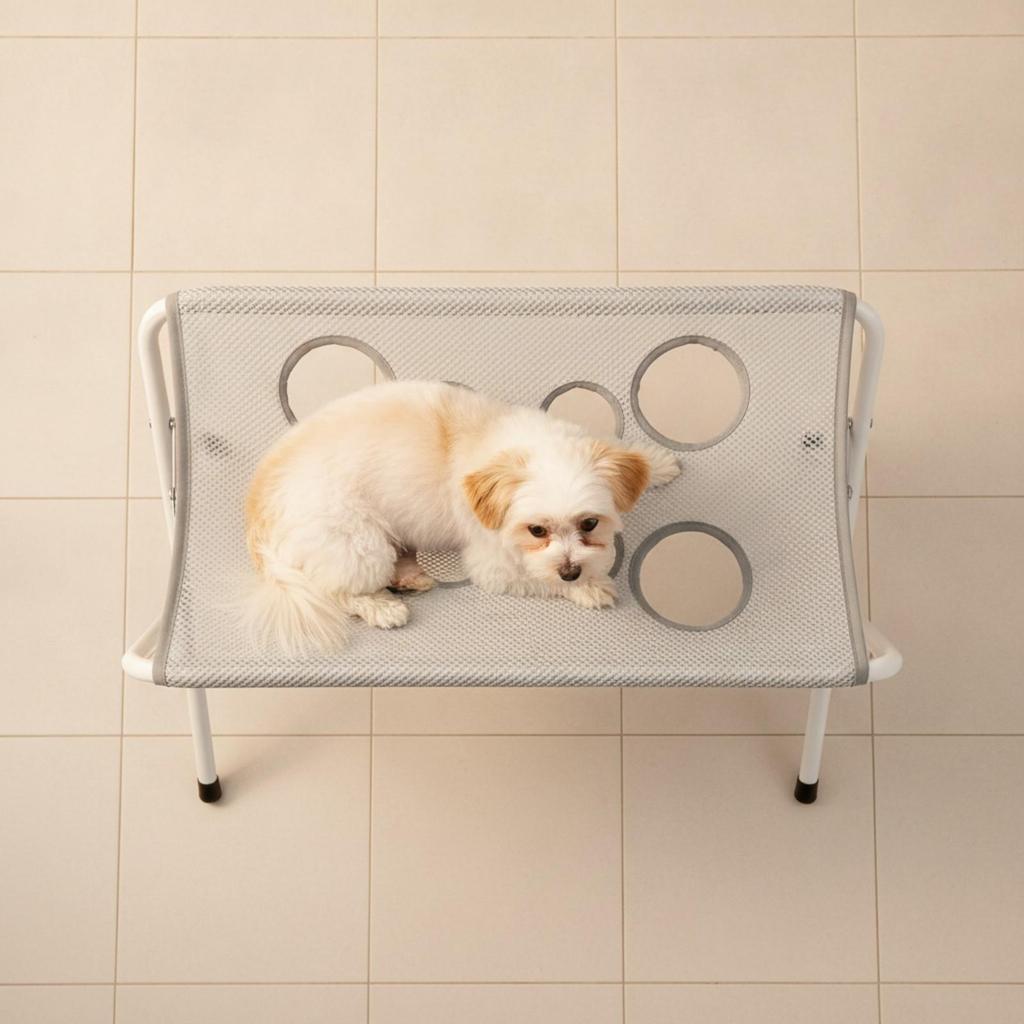 Pet Grooming Stand with Mesh Platform Freestanding for Nail Trimming