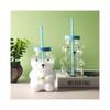 Little Bear Glass Straw Cup, Fresh And Heat-resistant, Cute Bear Juice, Coffee, And Milk Cup, Made Of High Borosilicate Glass