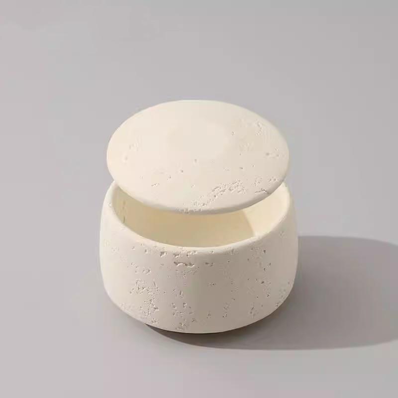 

Beige Limestone Jewelry Key Storage Jar, Bathroom Decoration Aromatherapy Diffuser, Vintage Cave Stone Desktop Storage Box