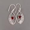 Red Garnet Gemstone 925 Sterling Silver Jewelry Handmade Earrings 1.60" For Her EE-61-19