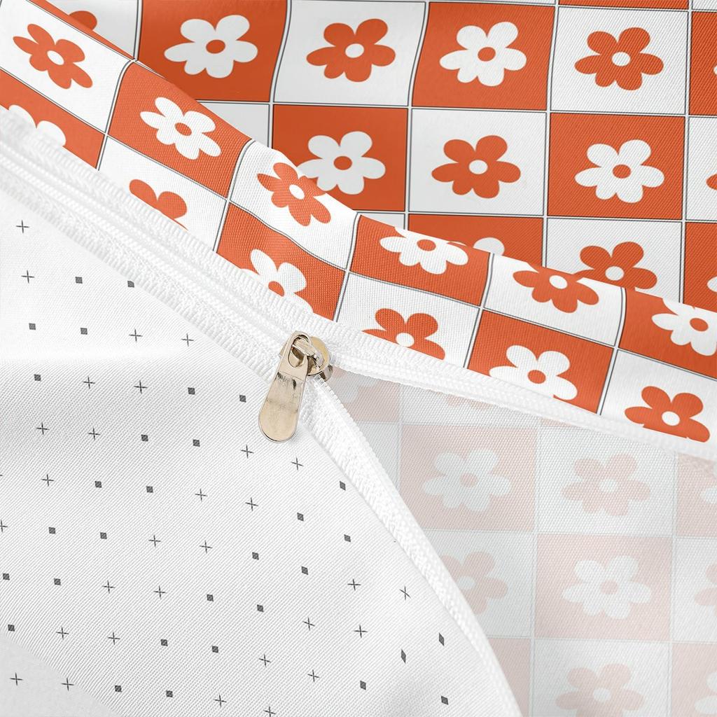 Comforter Homewish Cute Floral Plaid For Girls 2Pcs/3Pcs Kawaii Flower Checkered Bedding Set Cartoon Bedroom Decor