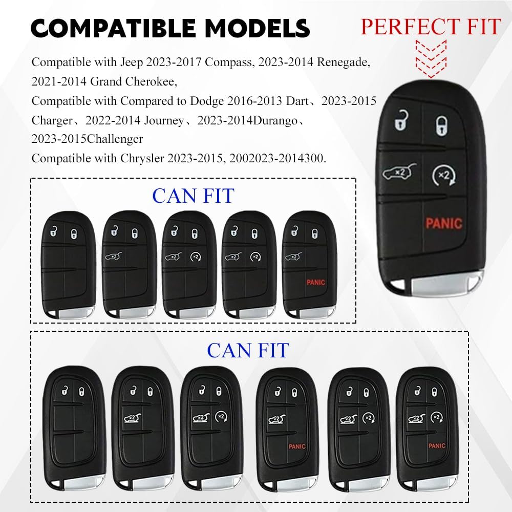 5 Buttons Car Key Fob Cover, Key Fob Case, Premium Soft Full Protection Keys Case Shell, Car Accessories 5 Button Silicone Remote Smart Protector