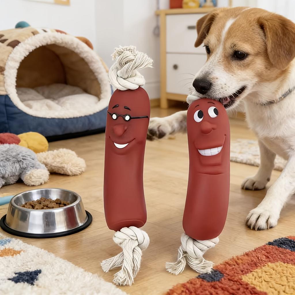 Dog Sausage Chew Toy - Bite-Resistant And Not Easy To Break, Interactive Training Teething Toy, Preferred Material, Dog Chew Toy