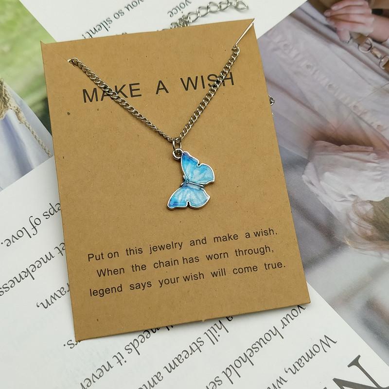 Korean Fashion Cute Butterfly Pendant Necklace for Women Golden Color Statement Necklace Zircon Gifts Wholesale Dropshipping