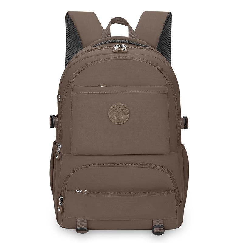 Solid Color Backpack Lightweight Nylon Bag Unisex Travel Backpack Student Schoolbag