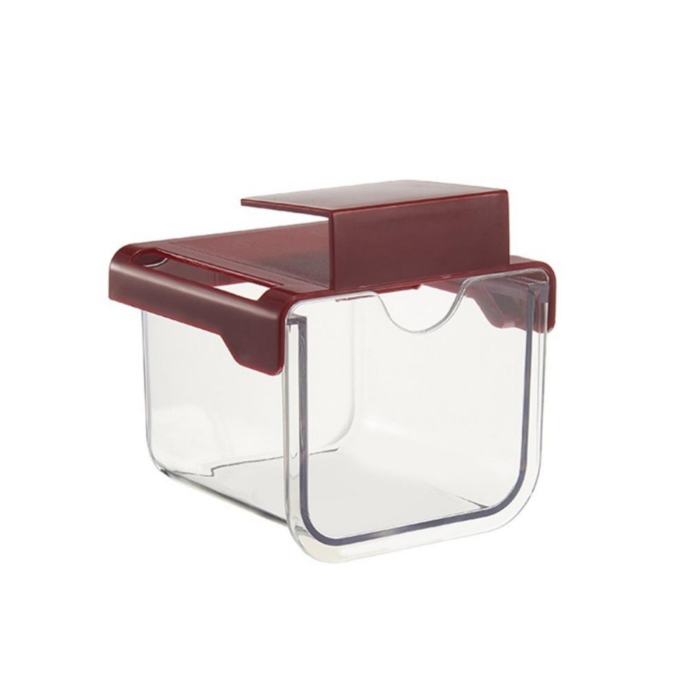 

Transparent Drawer Style Storage Box Self Adhesive Makeup Storage Container for Cotton Pad Red S