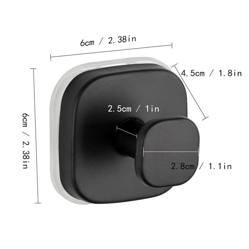 2Pcs Square Strong Suction Cup Hooks Stainless Steel Wall Hook No-Drill Towel Holders For Kitchen Bathroom Hanging Hangers