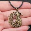 Pendentif Faune du Royaume Animalier Métal Bronze Antique Collier Ras-du-cou pour Femme Cadeau Mode