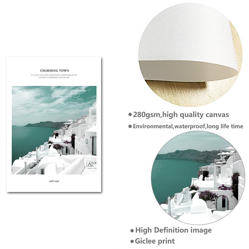 Berühmte Touristenattraktionen Leinwand Malerei Charmante Landschaft Landschaft Poster Drucke Nordic Stil Wand Kunst Bild Home Decor