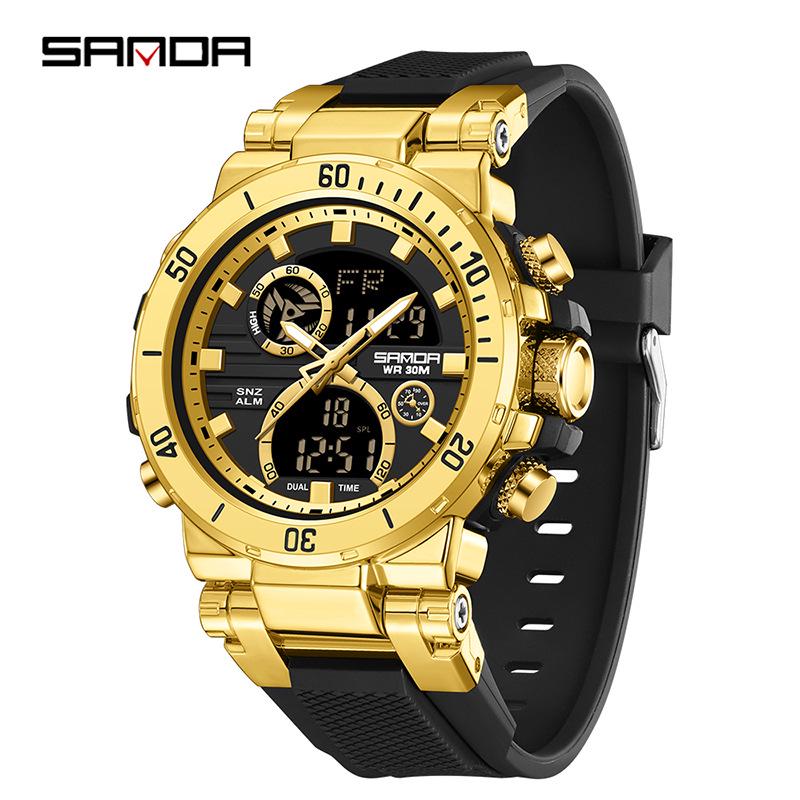SANDA Unisex Fashionable Multifunctional Waterproof Sports Electronic Watch for Students