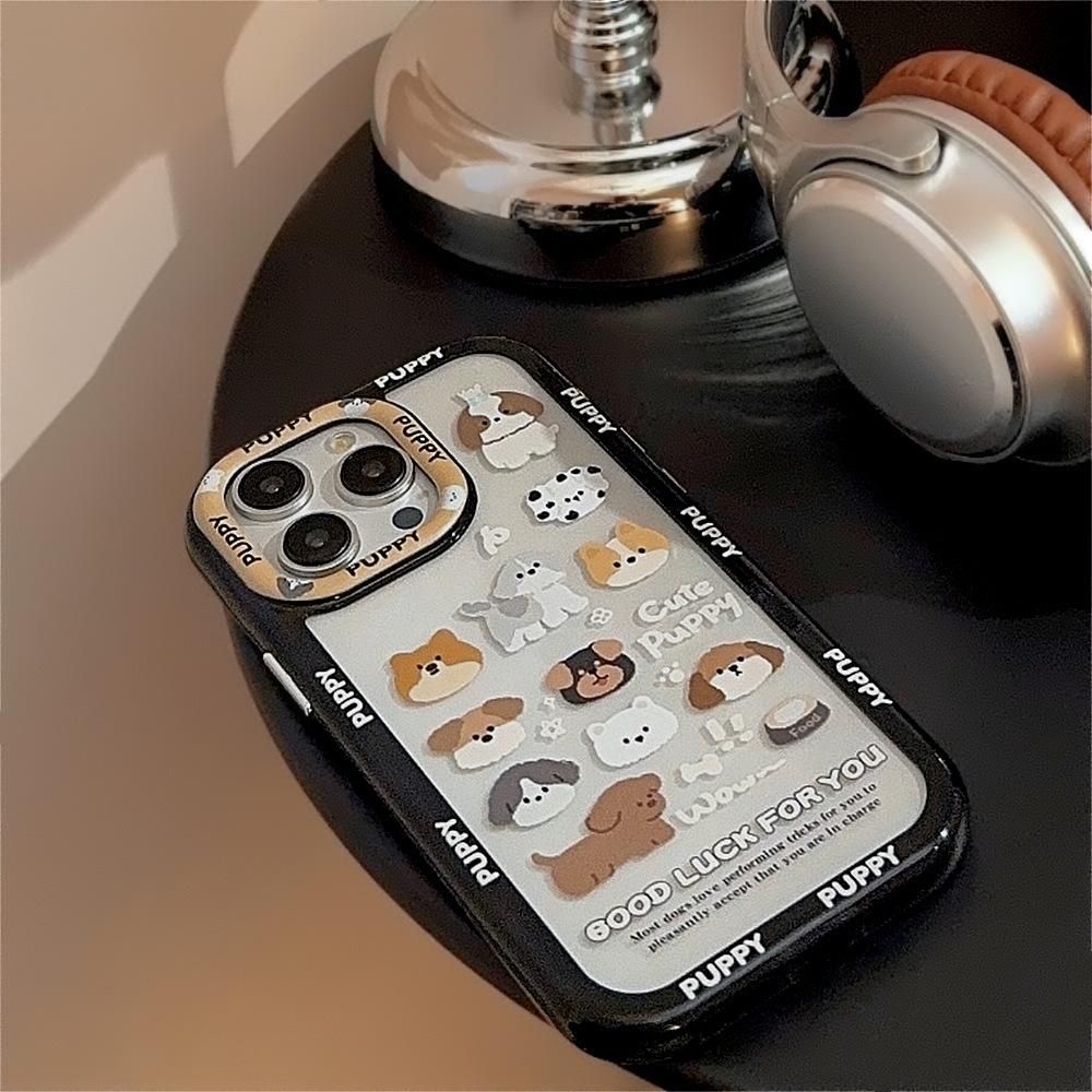 Cute Doodle Dog for 17ProMax Phone Case 15 Acrylic for IPhone13 Cute 16 for Apple