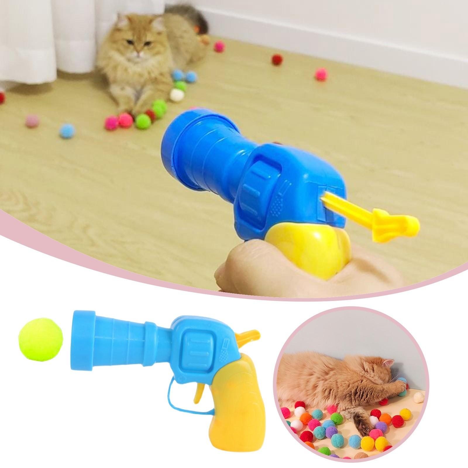 

Cat Toys Interactive Launch Training Toy for Pet Kitten Creative Mini Shooting Gun Games Stretch Plush Ball Toys Pet Supplies One Size зелёный