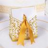 100PCS Wedding Favours Birthday Party Favor Bags Gold Sliver Flower Candy Boxes Bag Sweet Cake Gift Decorations