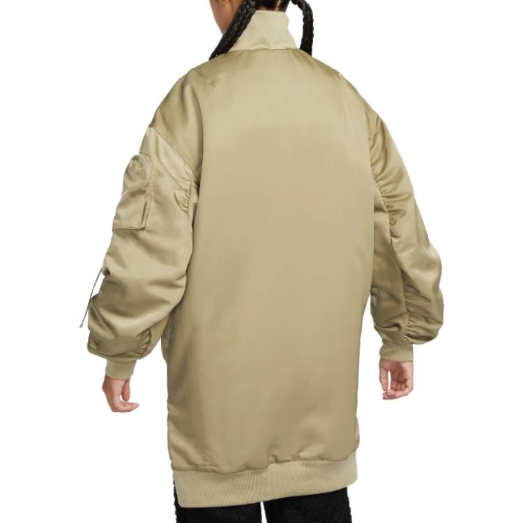 Nike Sportswear Essentials Solid Zip Loose Long Sleeve Jacket Women jackets Green FQ7583-276