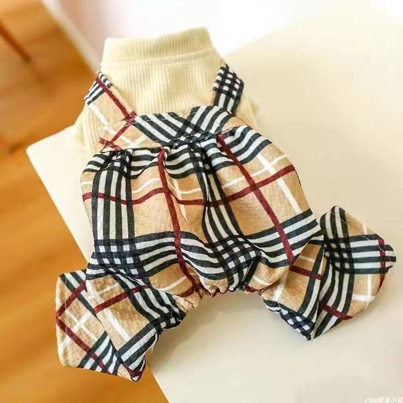 

Клетчатая кошачья одежда собачья зимняя одежда четвероногая питомец тедди юбка осень зима маленькая собака пара тонкий вельвет XS chest 30 back 20 about 1-1 kg