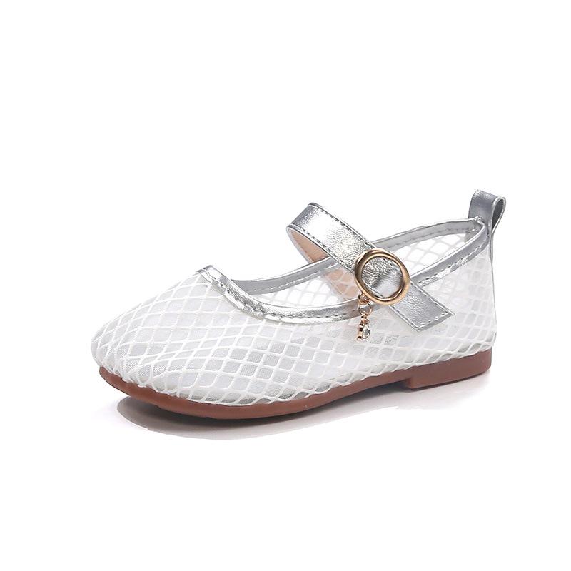 Girls Princess Shoes Mesh Breathable Kids Flat Shoes Elegant Sweet 2025 Summer New Children Casual Shoes Soft Sole Ins Trendy