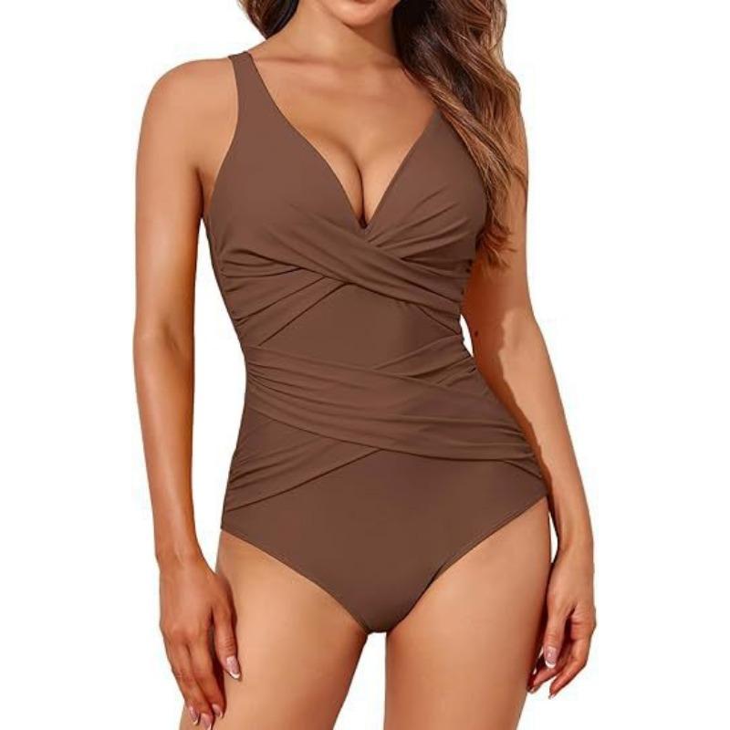 European and American New One-piece Swimsuit Women's High Waist Tight Cross Sexy Backless Swimsuit