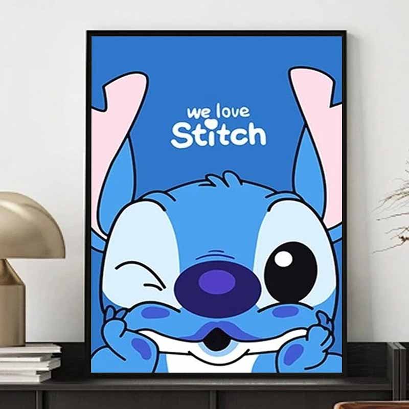 Disney Diamond Painting Stitch Cute Winking Illustration Wall Decoration Full Diamond Cross stitch DIY Gift Home Decoration