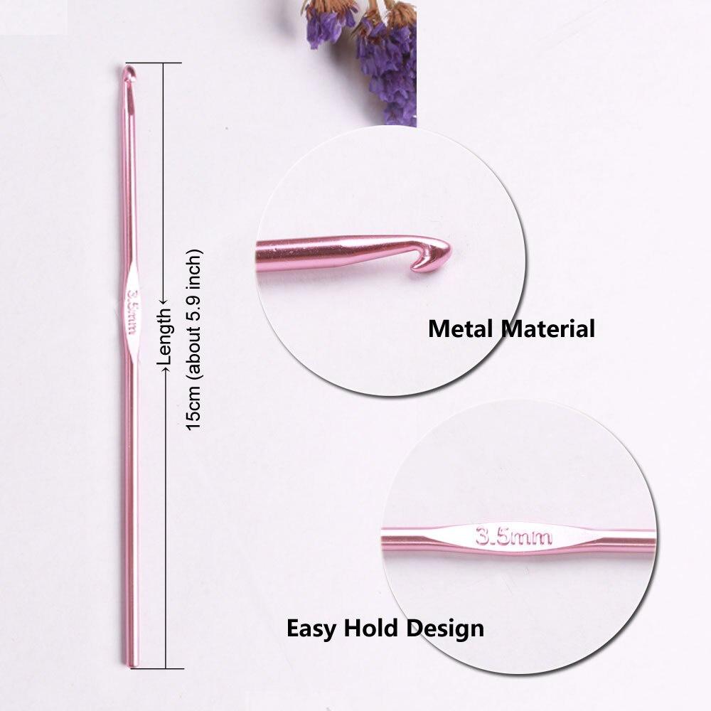 12pcs Metal Handle 2-8mm Crochet Hook Set Colorful Stainless Steel Knitting Needles Yarn Sweater Weave Sewing Needles Craft Tool