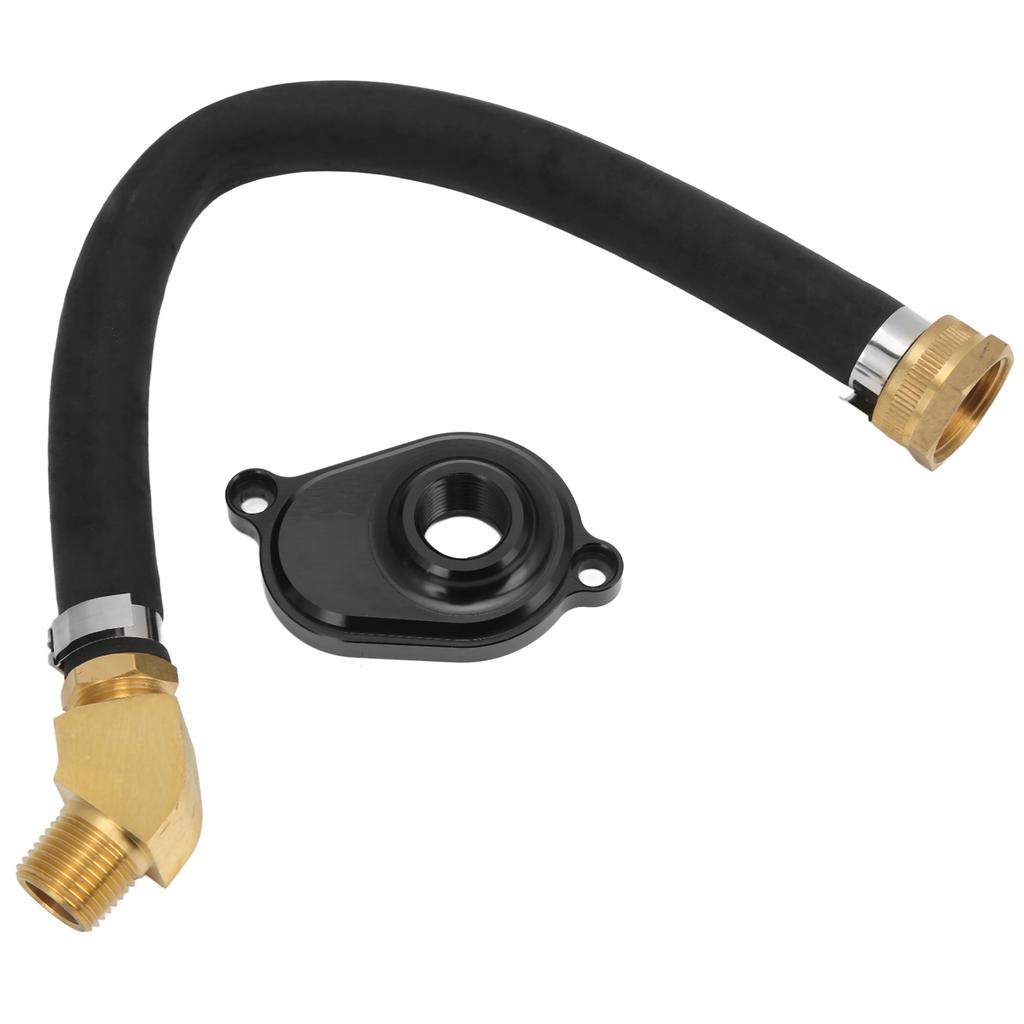 Zestaw do płukania chłodnicy oleju z anodowanym aluminiowym adapterem Zamiennik dla Ford Powerstroke 6.0L 2003‑2010