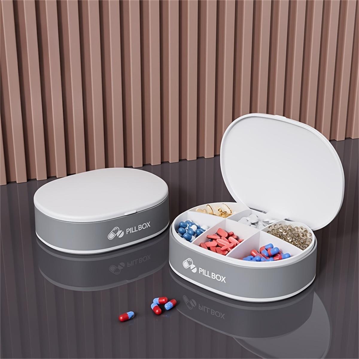 

2pc Medicine Box, Portable Small Mini Medicine Box, 7 Days Of 6 Small Box Divided Pill Box, White/Blue/Pink белый