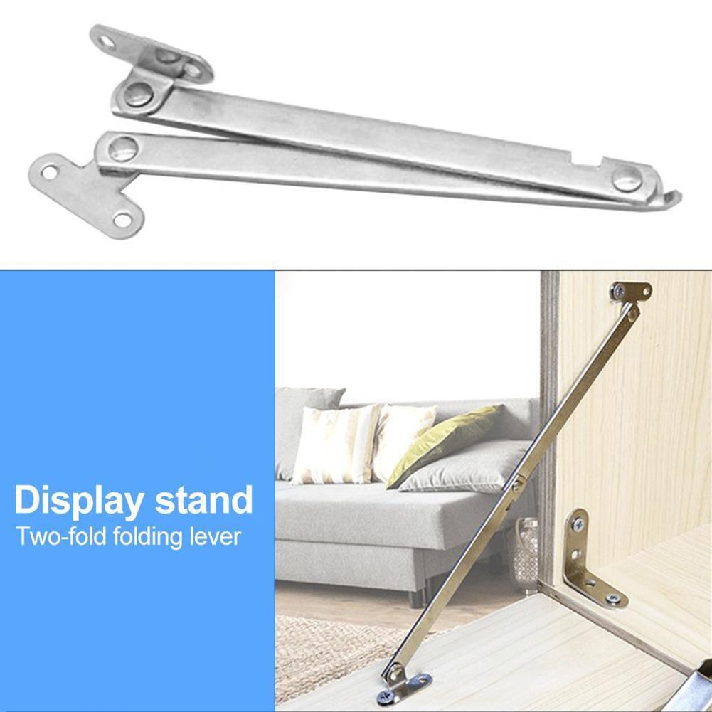 High Quality Brand New Door Stay Hinges Silver Stainless Steel Support 2PCS Two-fold Door Left&Right Lid Lift Up