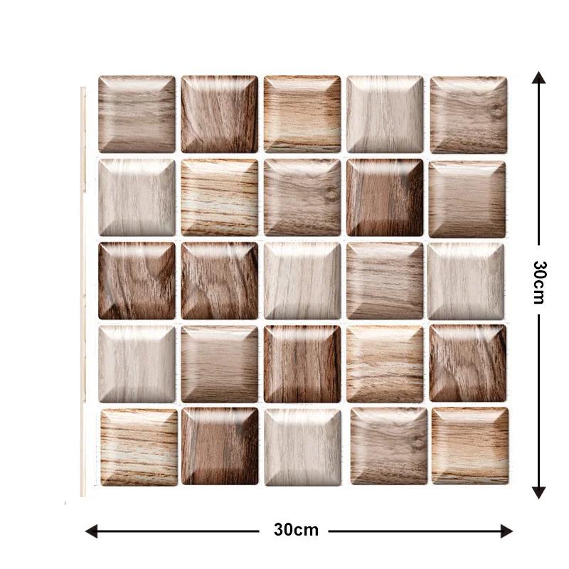 Self Adhesive Tile Wall Sticker - Home Decor 3D PVC Sticker Covers For Kitchen Cupboard Bathroom Waterproof Wallpaper
