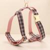 Plaid Pet Walking Harness Set with Bow Design, Adjustable Vest Collar Leash Kit for Small Dogs