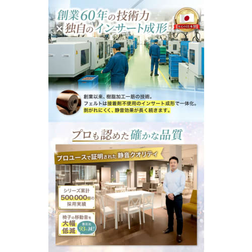 suG Chair Leg Covers, Made In Japan, Quiet Design, Prevents Scratches, High-Density Felt, 3-Pin Design for Secure Fit, 19mm, Pack of 16, Wooden Chair