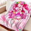 Cartoon Hanadera Nodoka Cute Pink Flannel Blanket Cover Warmth Soft Anime Blanket Multifunctional Decor Home Universal Blankets