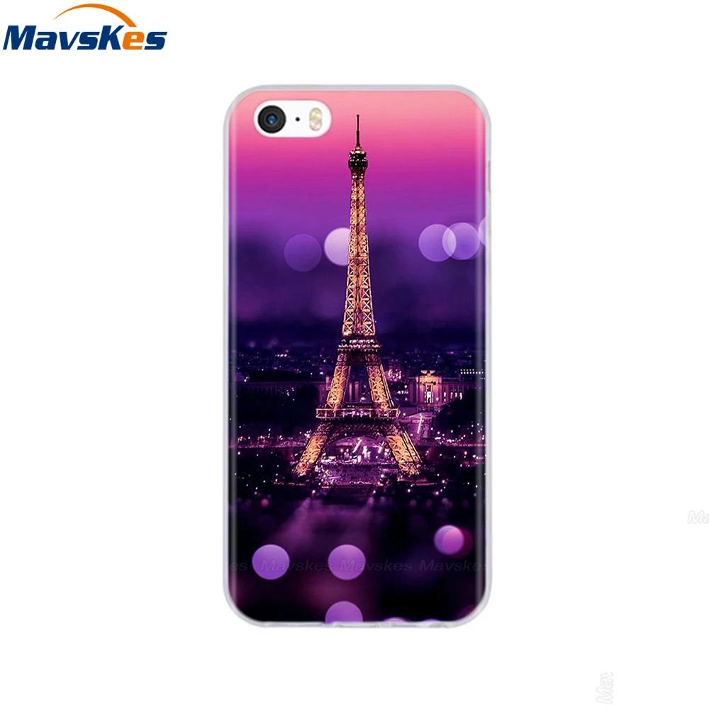 For iPhone 5s SE 5 Case Cover Silicone Soft TPU Cover Print Flower Cute Animal Phone Case For iPhone 6s 6 7 8 Fundas Clear Cases