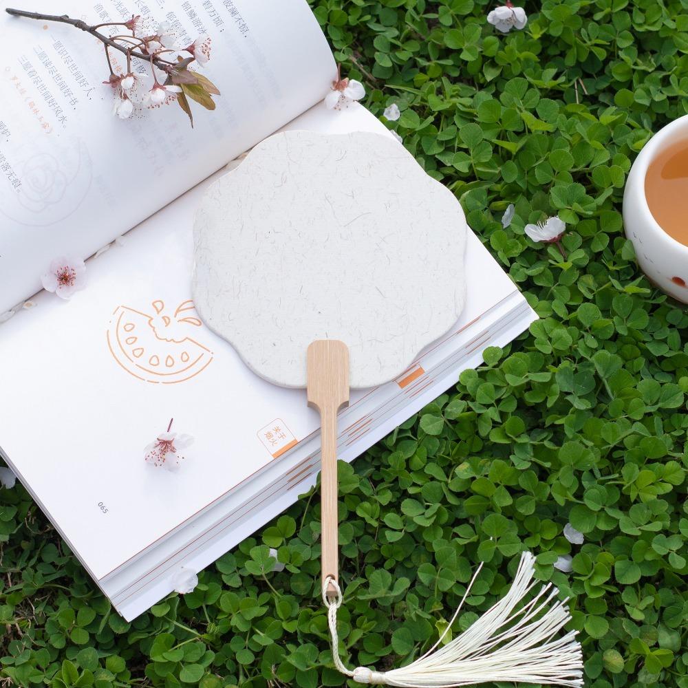 Xuan Paper Blank Painting Fans Round Summer Fan Photography Props Paper Hand Fan  Photo Props