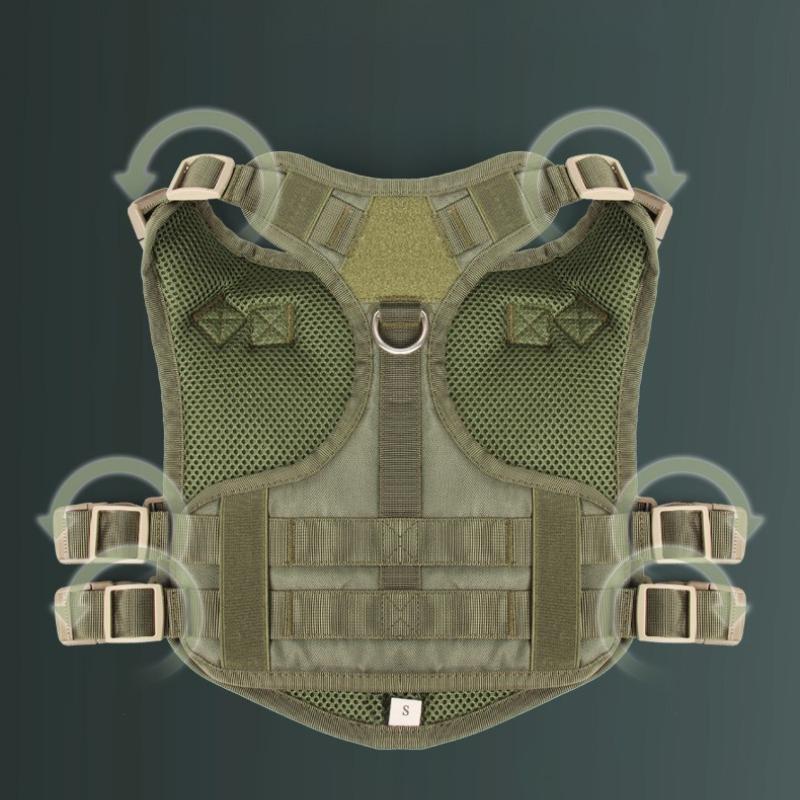 Wear-resistant Tactical Chest Strap Outdoor Waterproof Explosion-proof Punching Traction Rope Medium Large Working Dogs Training Vest with Handle