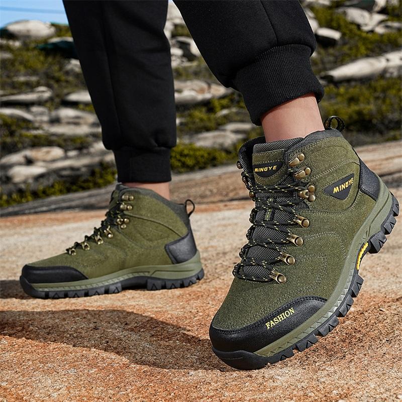 Chaussures de Randonnée Extérieure Homme Lacets Antidérapantes Montantes Chaussures Homme Confortables à Semelles Épaisses Durables Chaussures de Sport Décontractées Homme