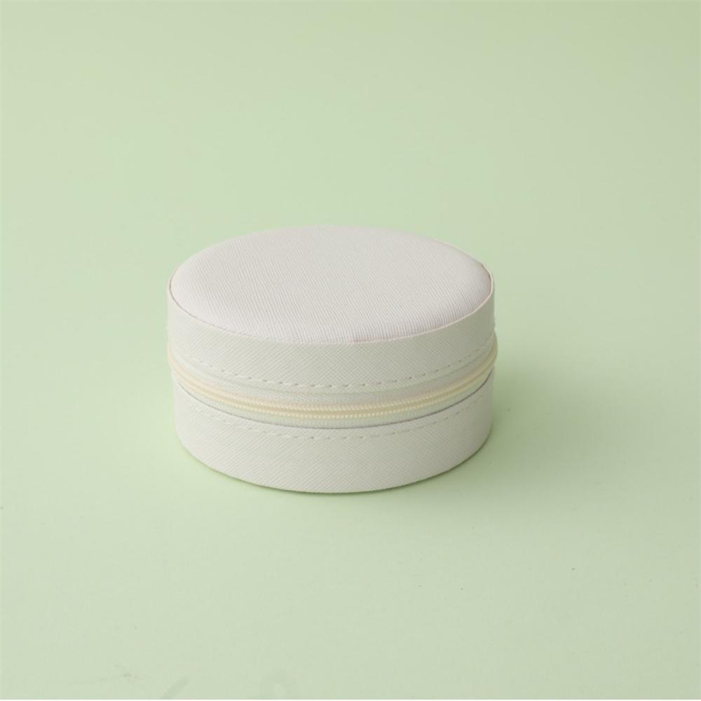 1PC PU Leather Round Portable Mini Travel Earring Necklace Jewelry Case Organizer Box Travel