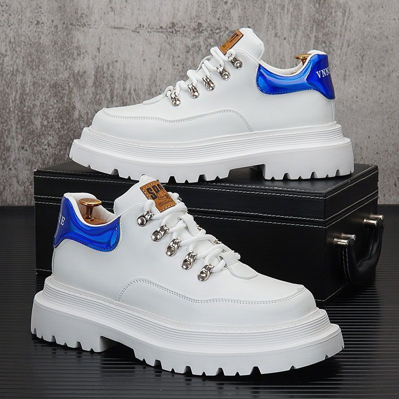 Martin boots men's spring trend high-top board shoes platform casual shoes men's inner height-increasing short boots
