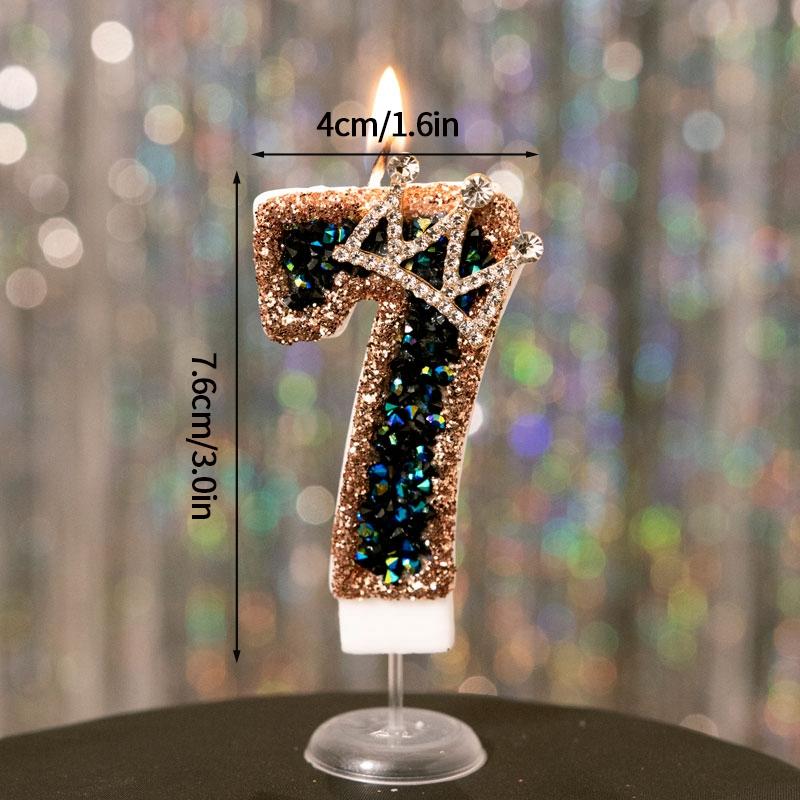 Birthday Number 0-9 Candles Crown Number Candles Happy Birthday Cake Decorated Baby Shower Insert Decor Festival Supplies