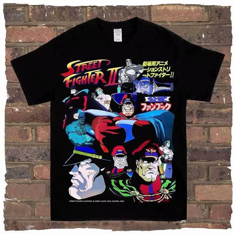 Classic Action Game Arcade Short Sleeve Printed Cotton T-Shirt Vintage High Street Top Casual Loose Streetwear Unisex